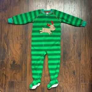 CARTERS 3T Reindeer Holiday onesie w/grippy feet